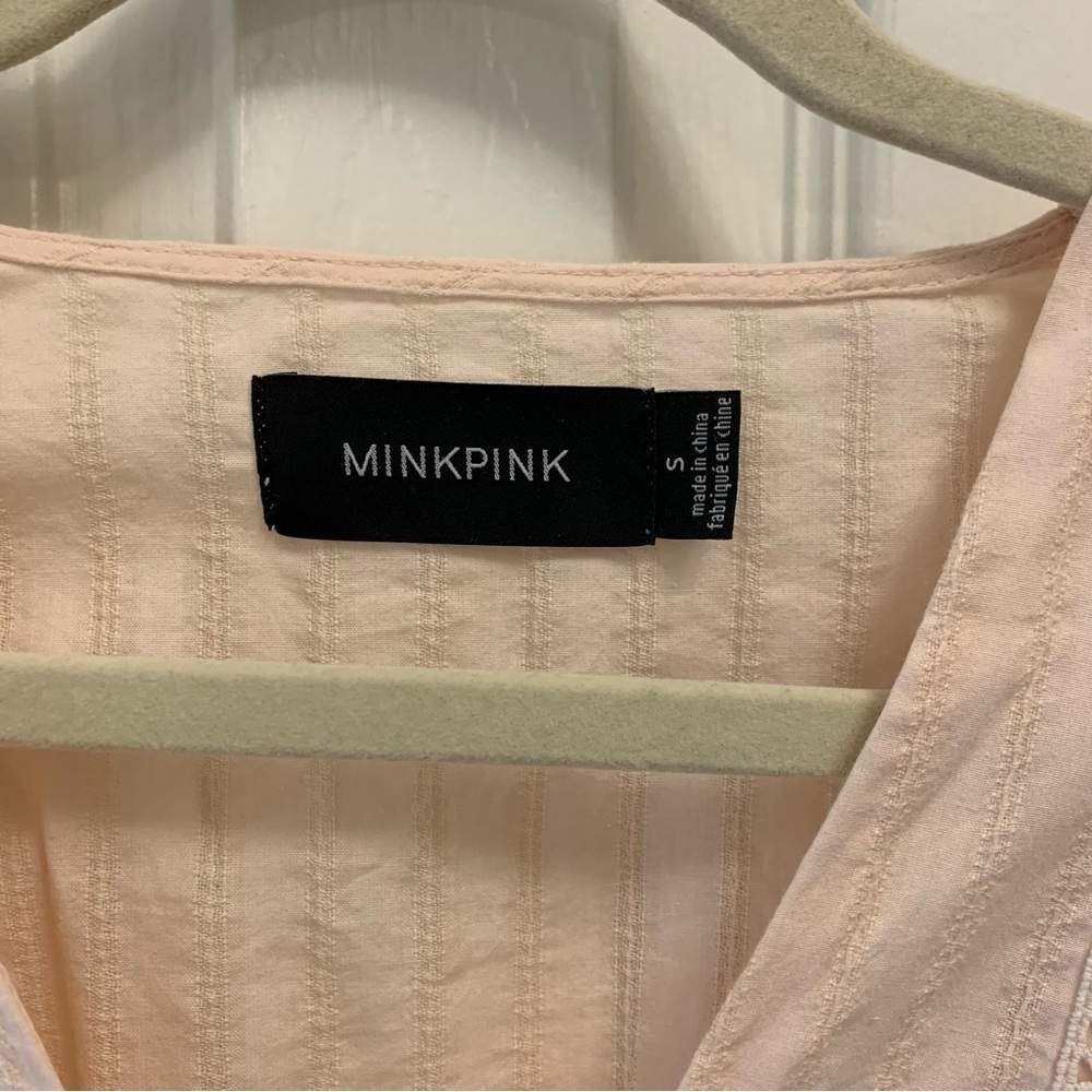 MINKPINK Pink Flutter Sleeve Sundress MINKPINK Kelsey Mini Wrap Dress - Picture 8 of 11